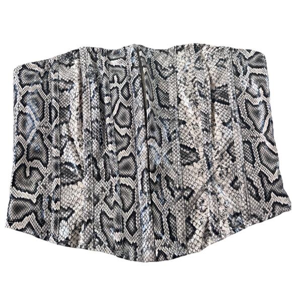 NWT Pretty Little Thing Snake Skin Corset Bustier Crop Top Y2K Sz 2 - Picture 2 of 6